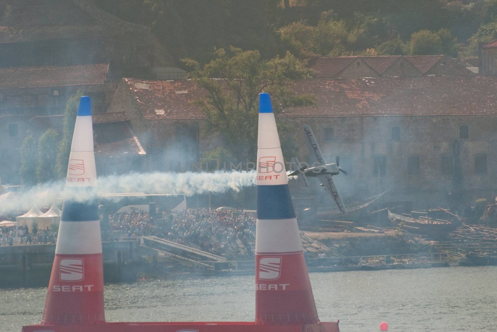 PORTO, PORTUGAL - SEPTEMBER 7: Hannes Arch (AUS) during the Red Bull Air Race event on September 12, 2009 in Porto, Portugal.