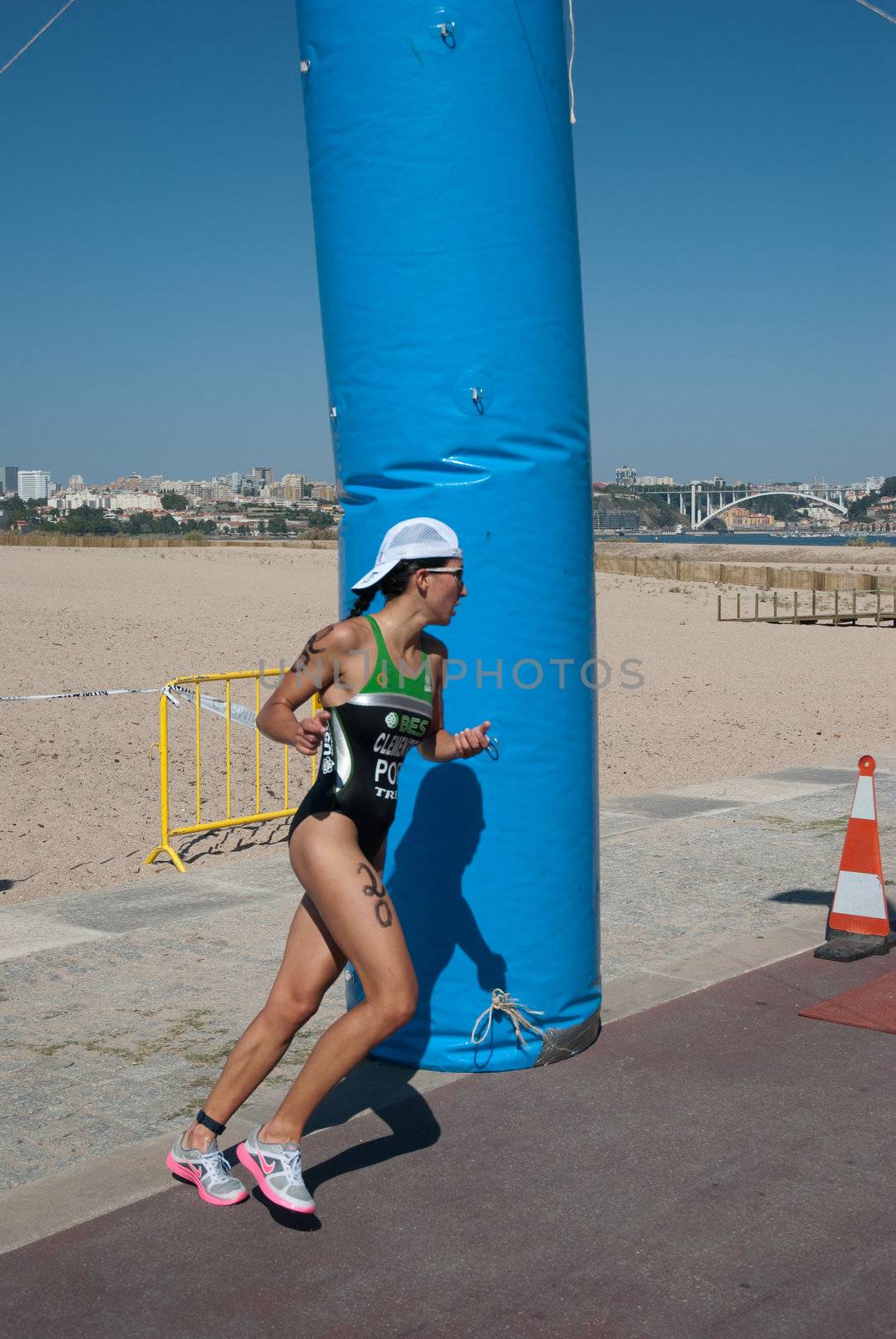 GAIA, PORTUGAL - AUGUST 28: Barbara Clemente (POR) in 2010 VN Gaia ETU Triathlon European Championship U23 Women, August 28, 2010 in Gaia, Portugal