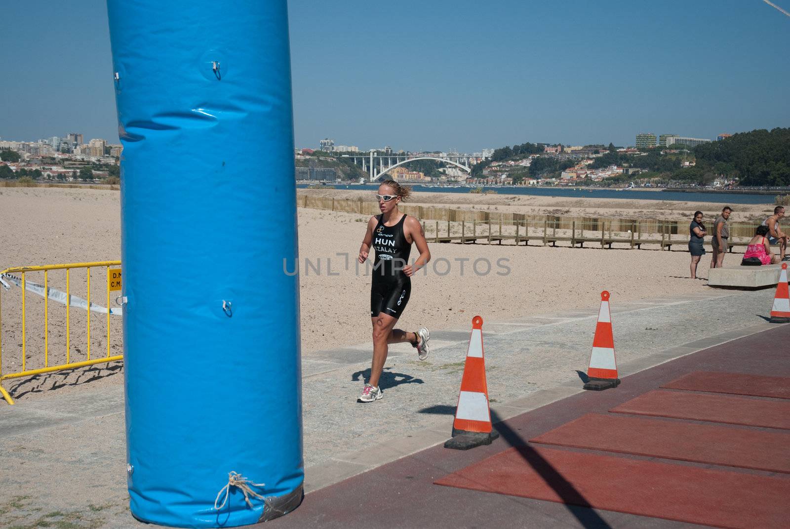 GAIA, PORTUGAL - AUGUST 28: Szandra Szalay (HUN) in 2010 VN Gaia ETU Triathlon European Championship U23 Women, August 28, 2010 in Gaia, Portugal