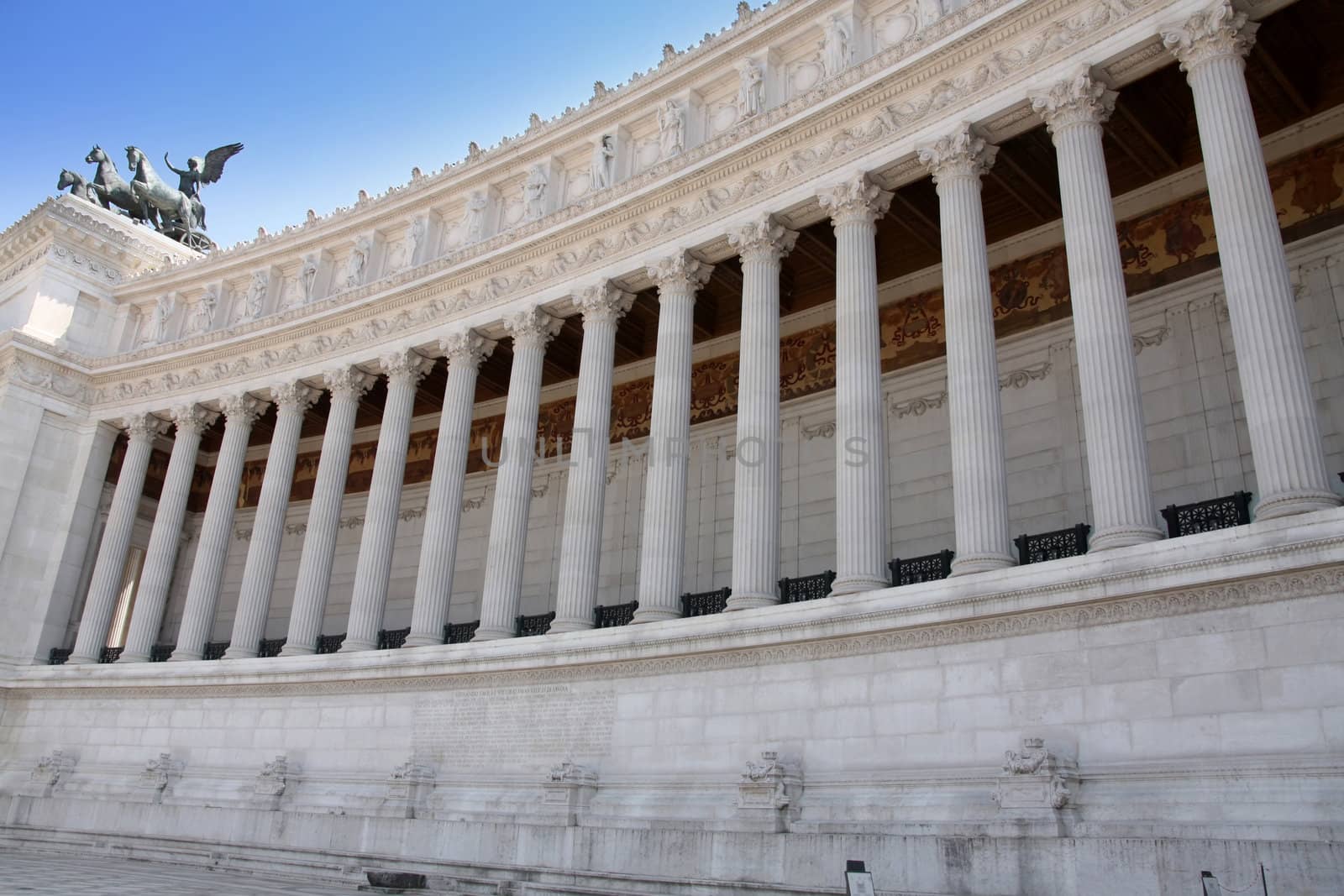 details of large column, Vittorio Emanuele, The Piazza Venezia in Rome, Italy