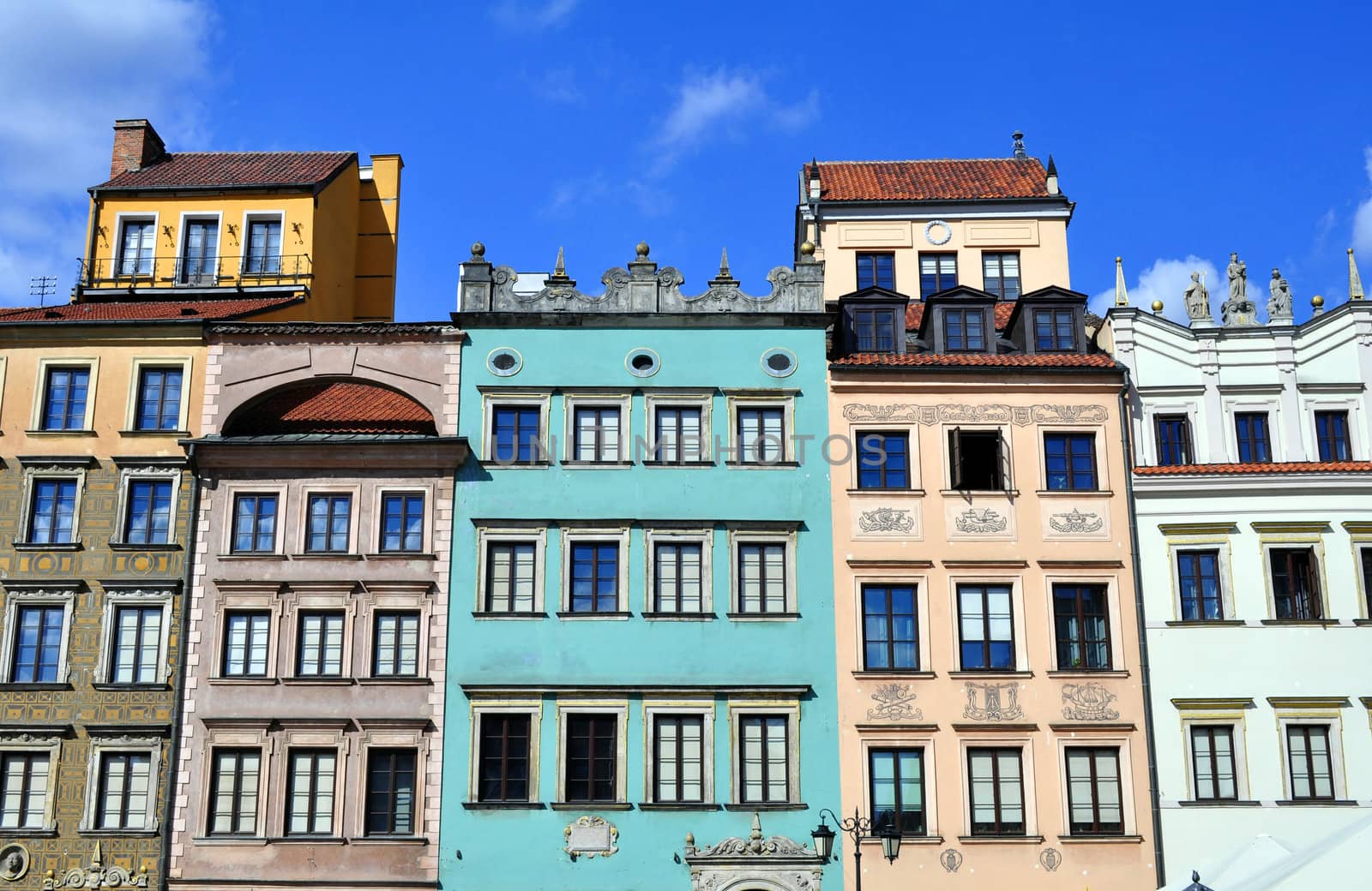 Houses in the Old Town of Warsaw, Poland.