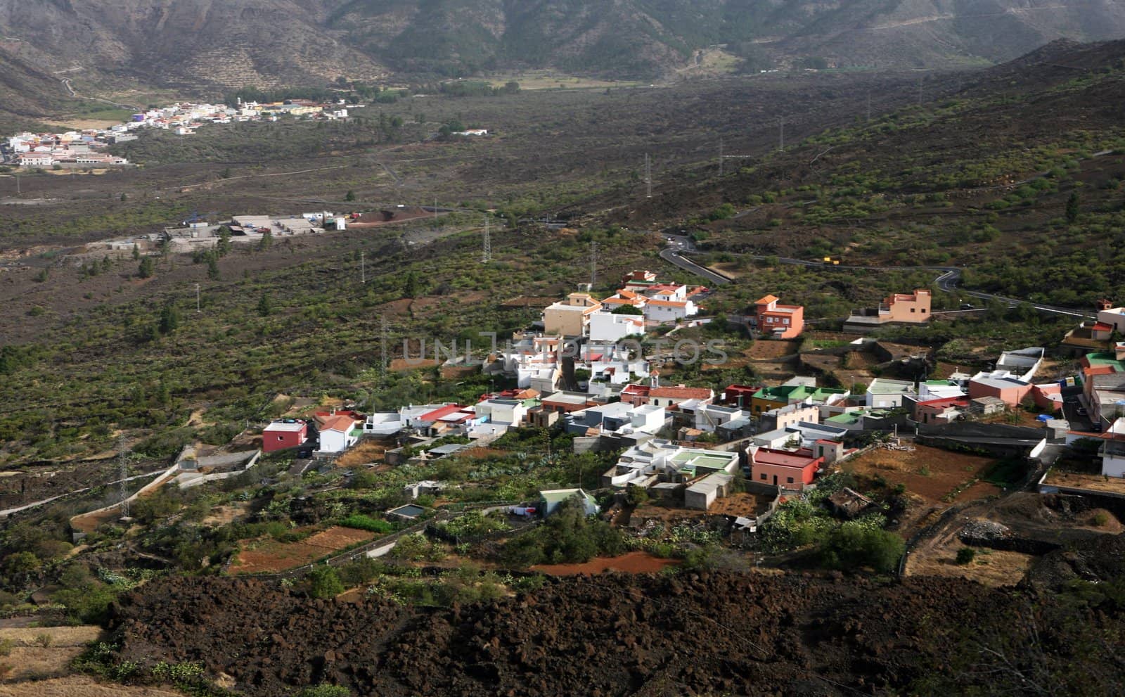 Village on volcanic Island Tenerife in Spain