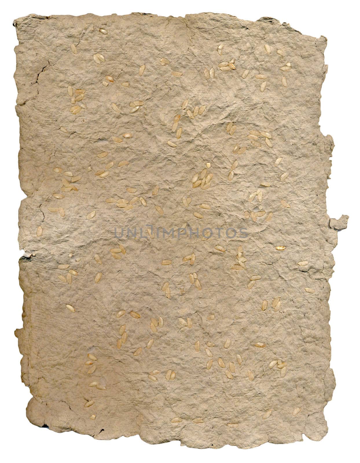Hand made paper isolated on white background.