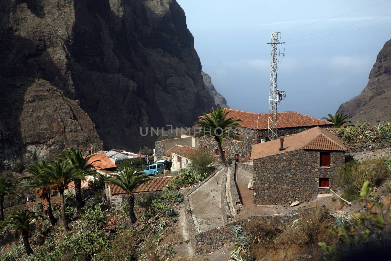 Small village in mountains on Canary Island