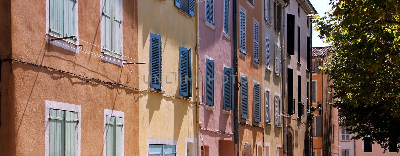 Nice mediterranean house facades with different colours