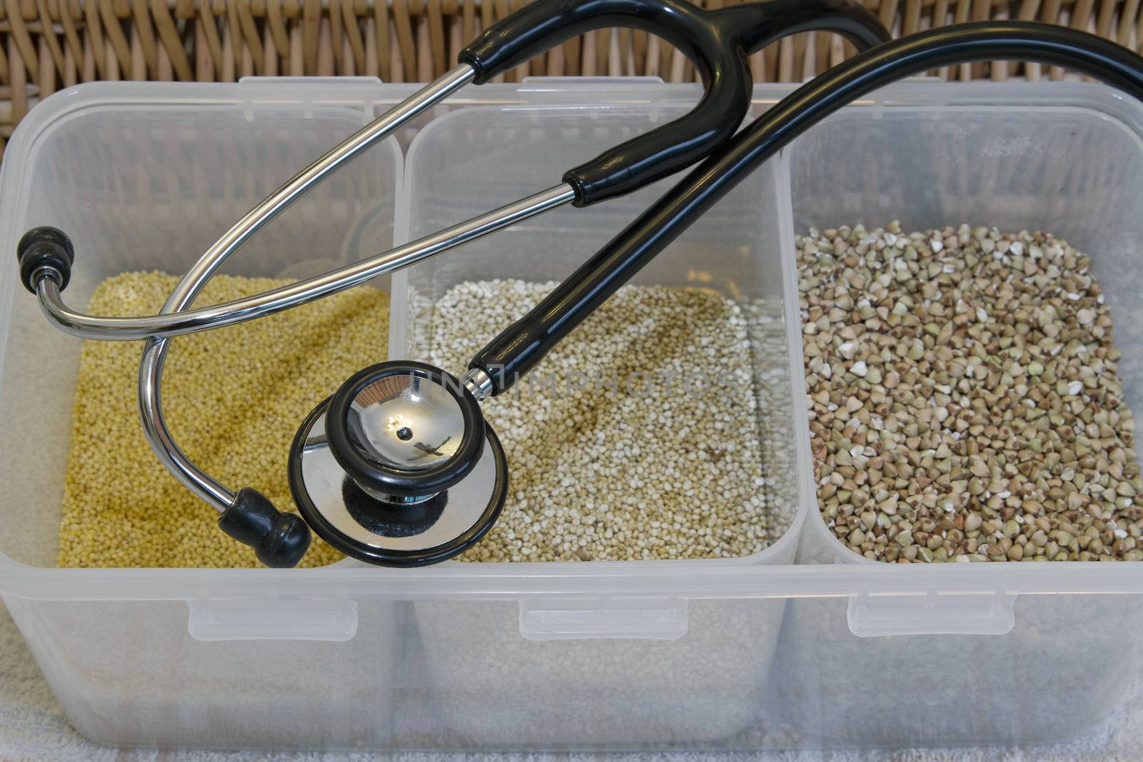 Doctor Stethoscope and Healthy Organic Grains 2