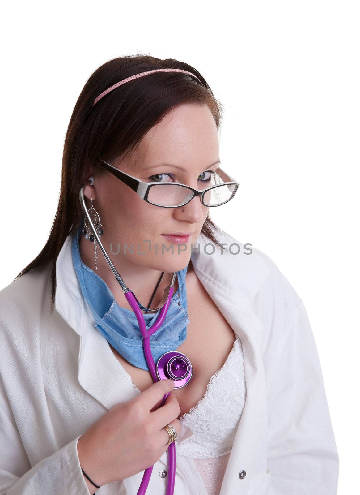 sexy doctor or nurse on white by clearviewstock
