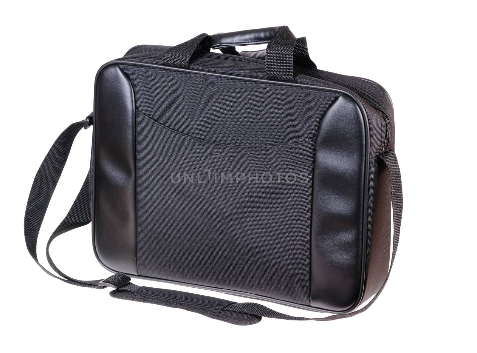 black bag for laptop isolated on white background
