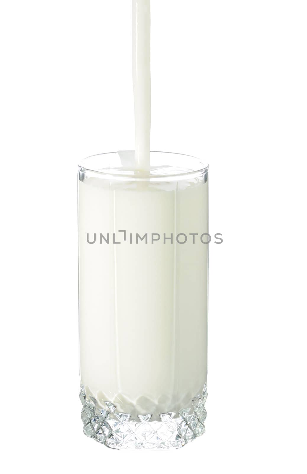glass with milk isolated on white background