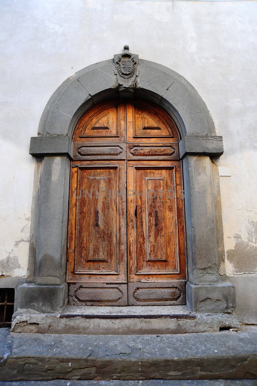 Close-up Image Of Wooden Ancient Italian Door