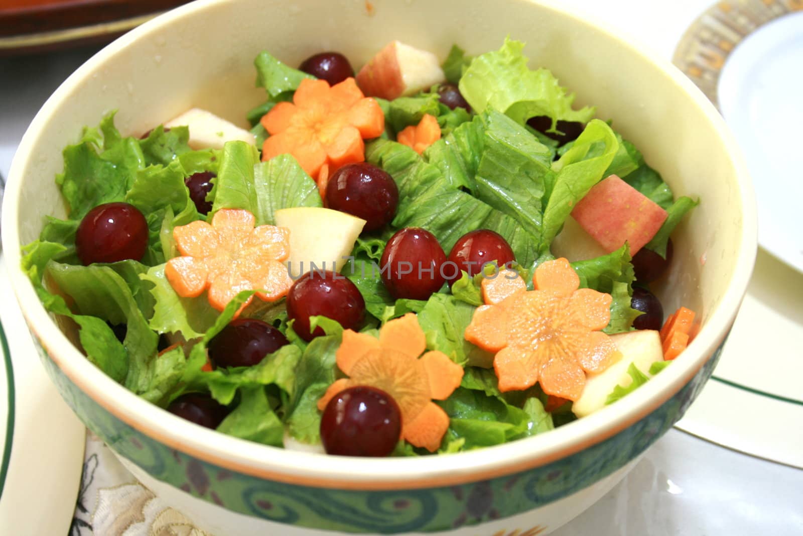 fresh leafy green salad in a bowl
