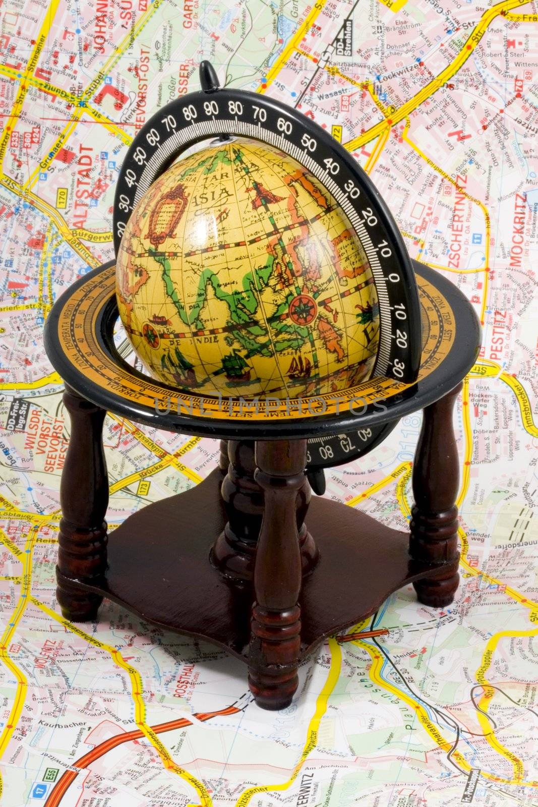 Globe on a map by werg