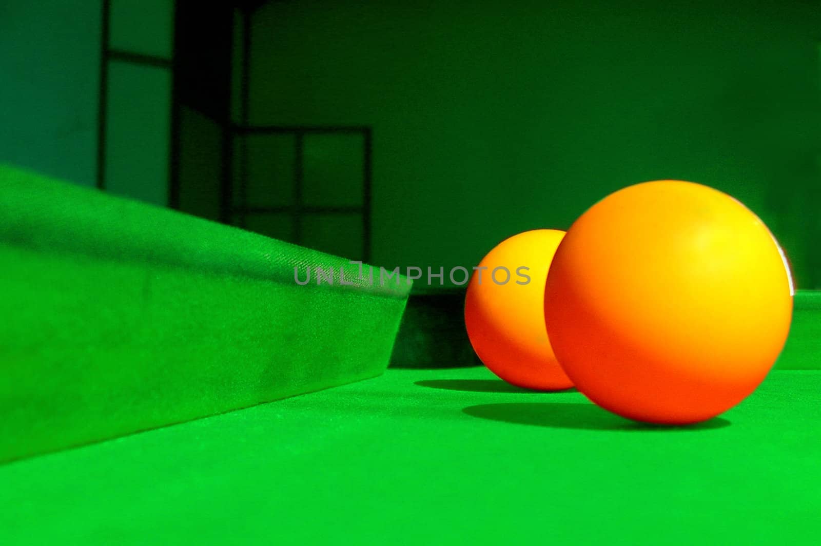 two yellow balls on billiard table