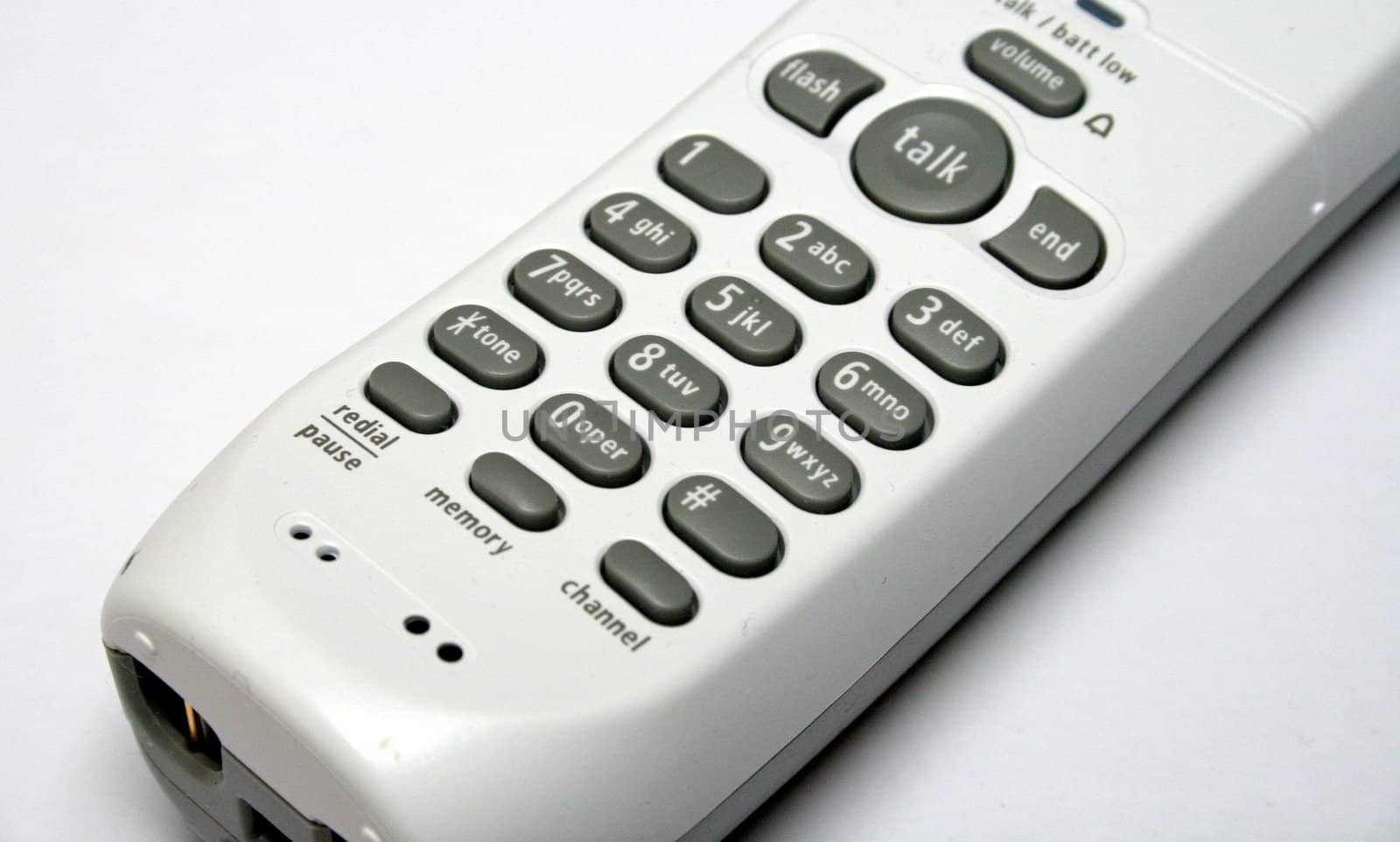 phone keypad, gray touchtone keys on a white telephone