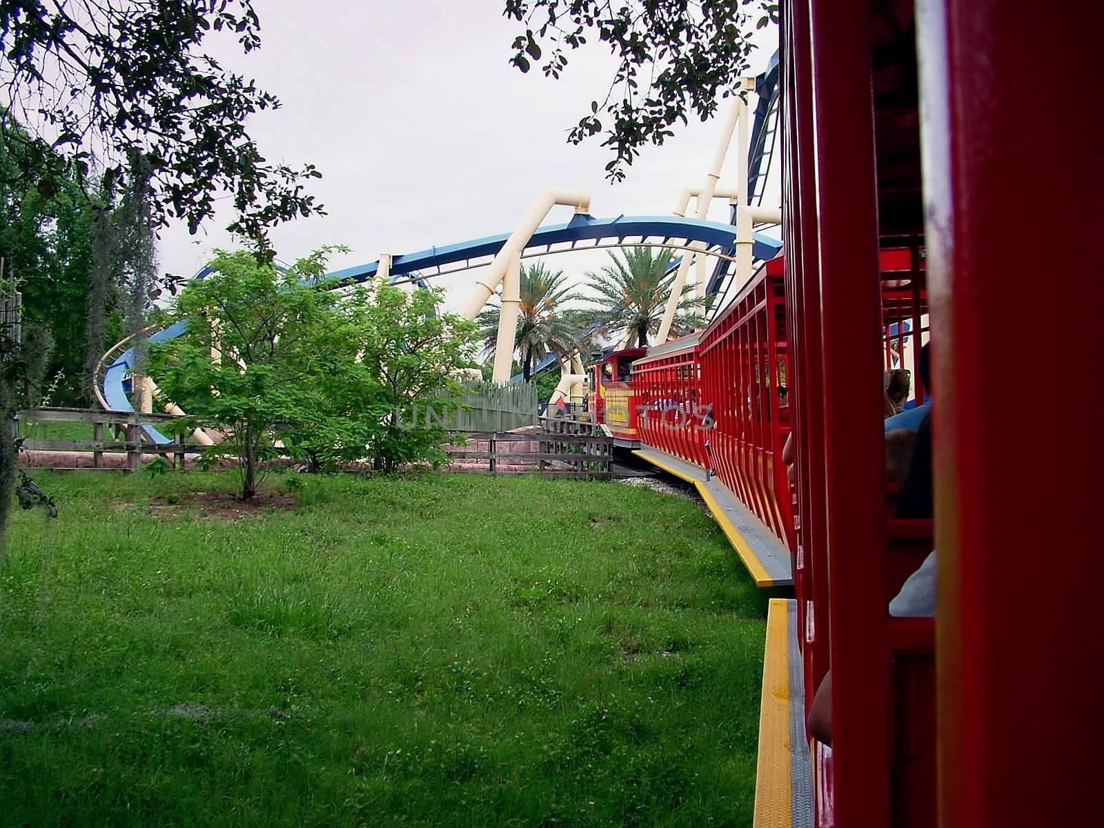 Theme Park Train Ride by PhotoWorks