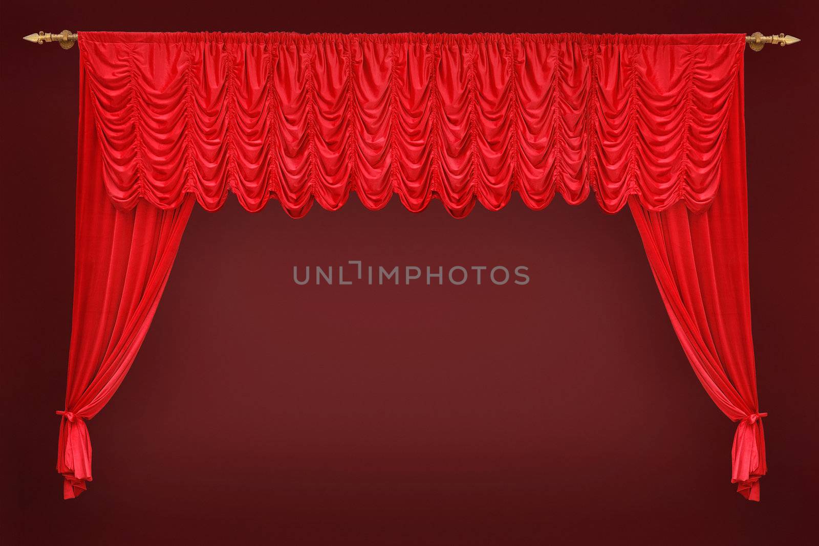 red curtain in front of the theatre