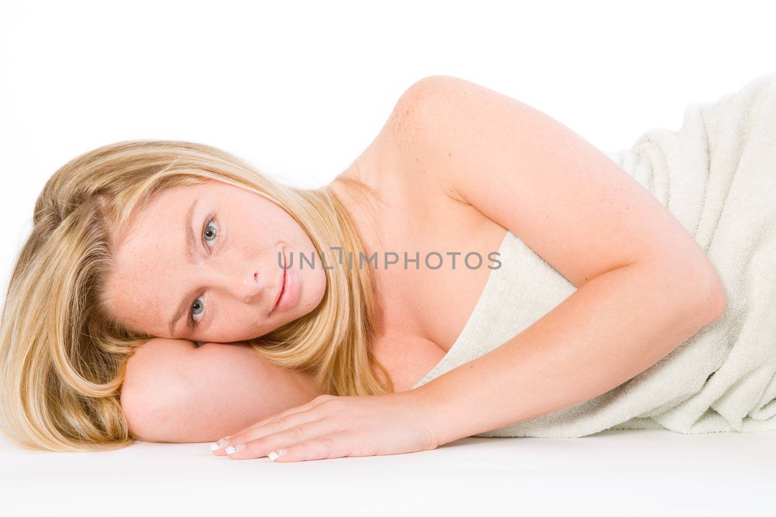 Studio portrait of a spa girl