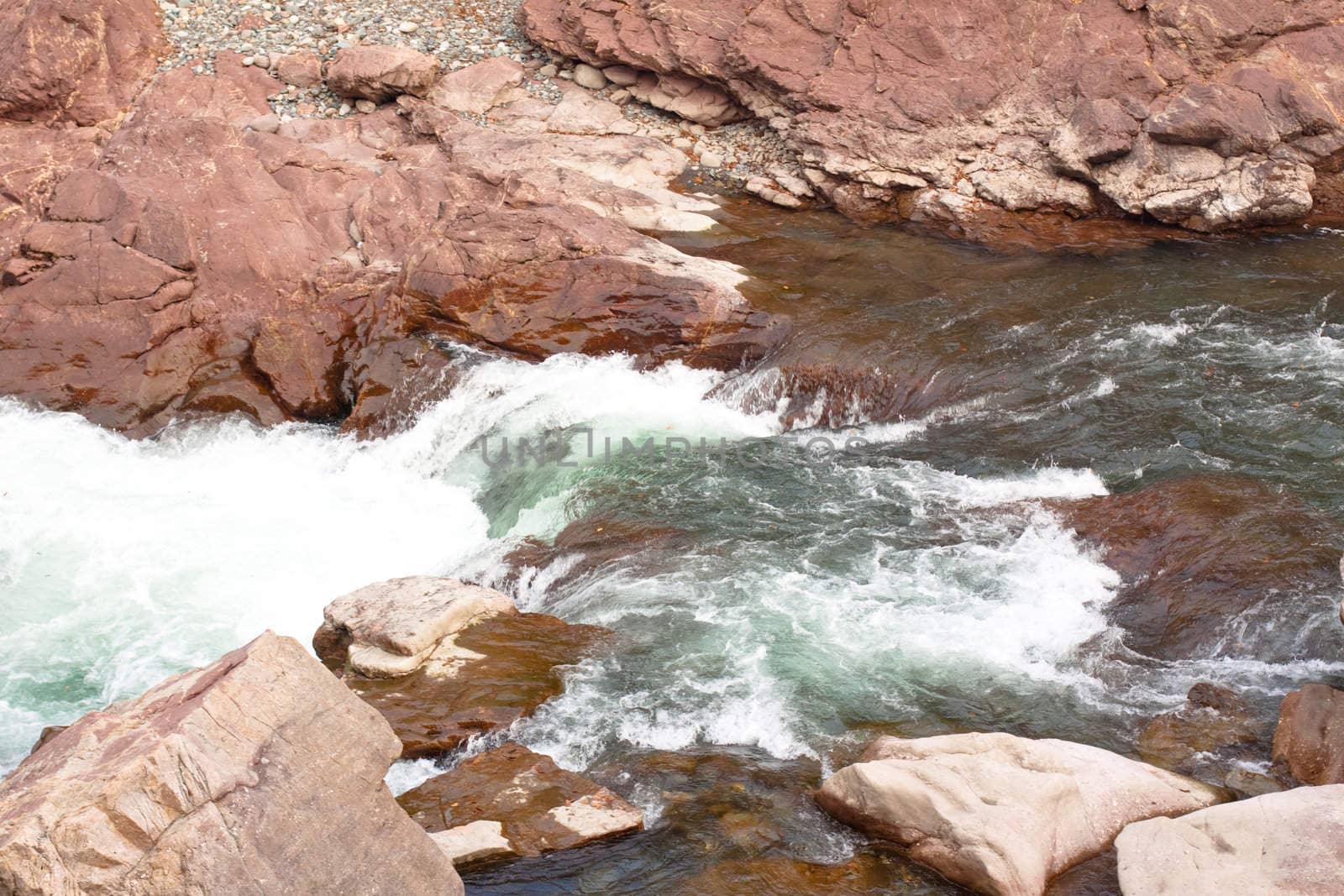 A white stream between rocks
