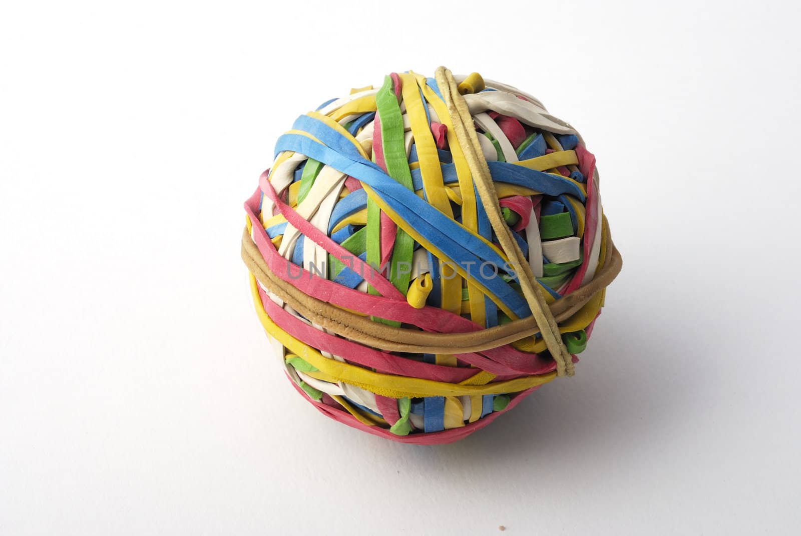 A ball made with elastic bands