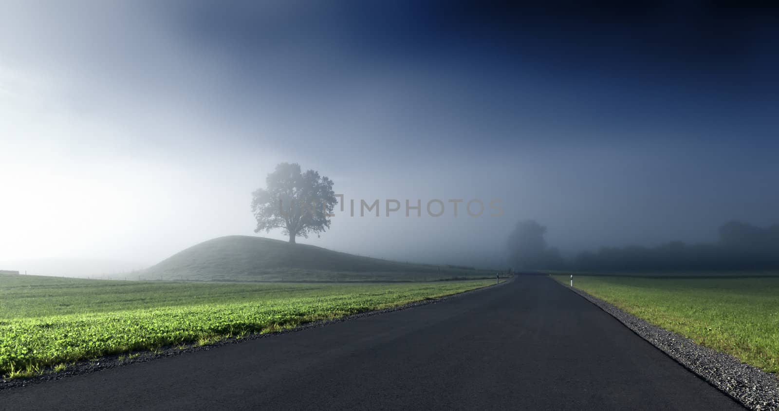 An image of a beautiful landscape with fog in bavaria germany
