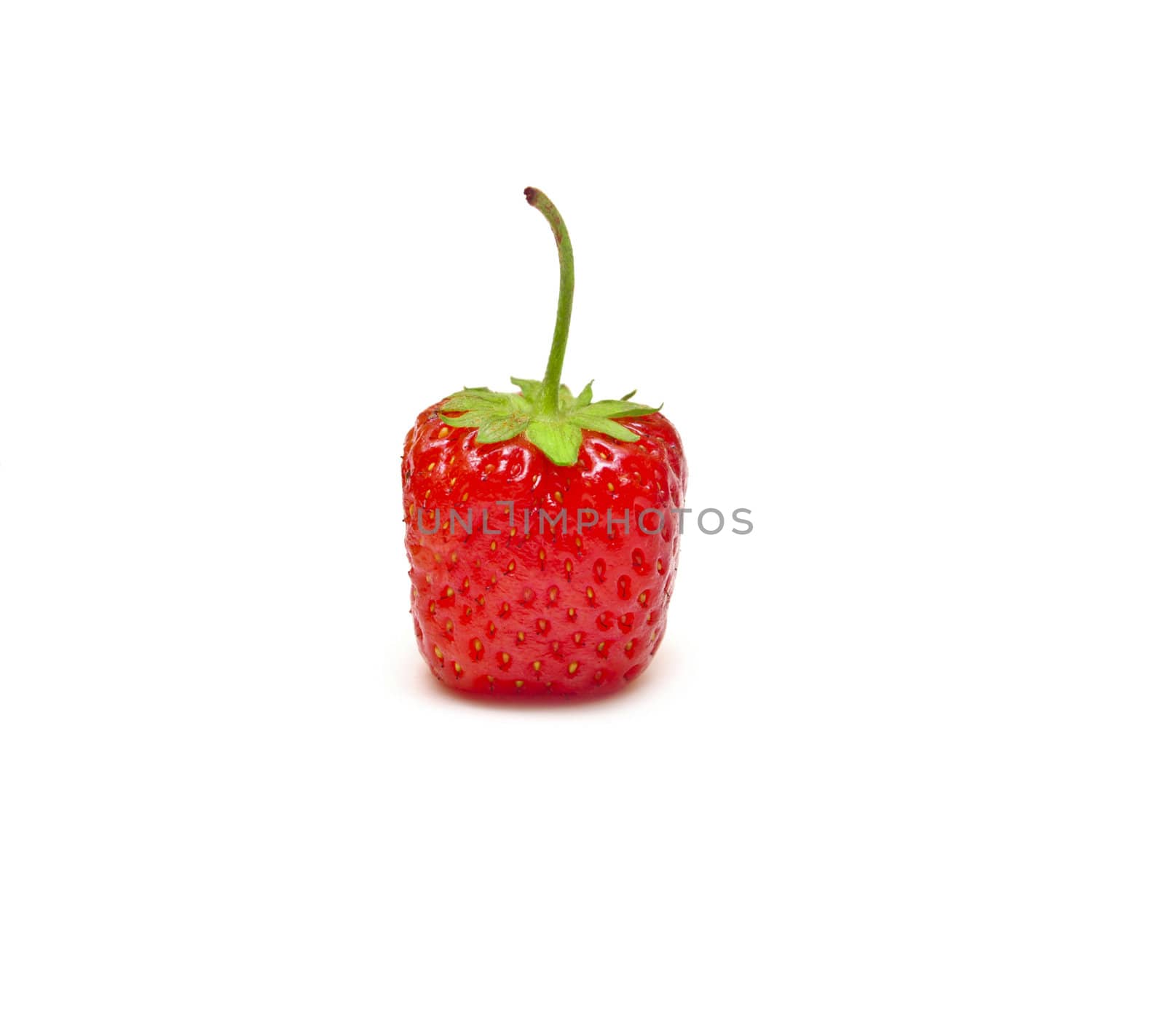 red juicy strawberry on a white background 