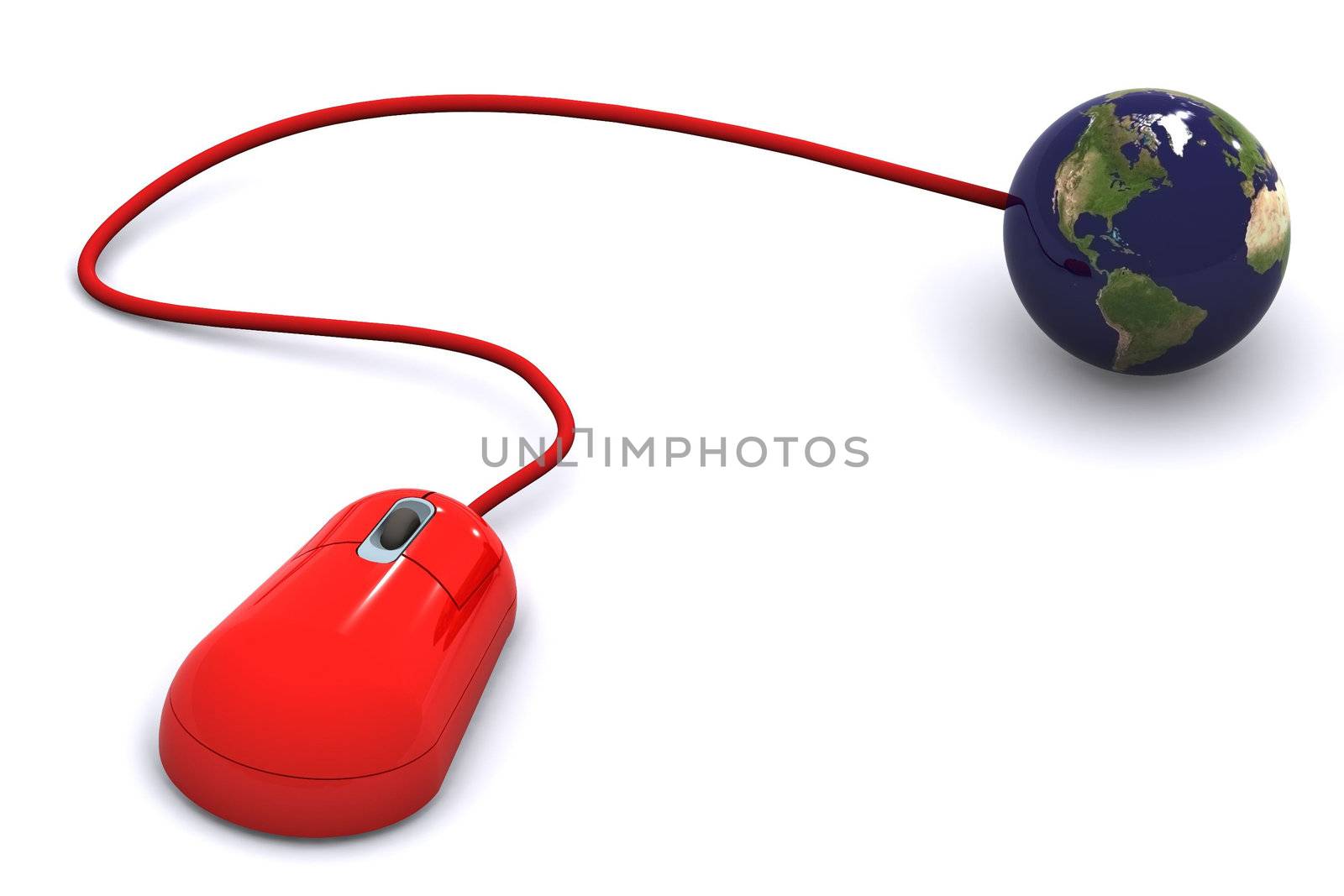 A Colourful 3d Rendered Internet Concept USA Illustration