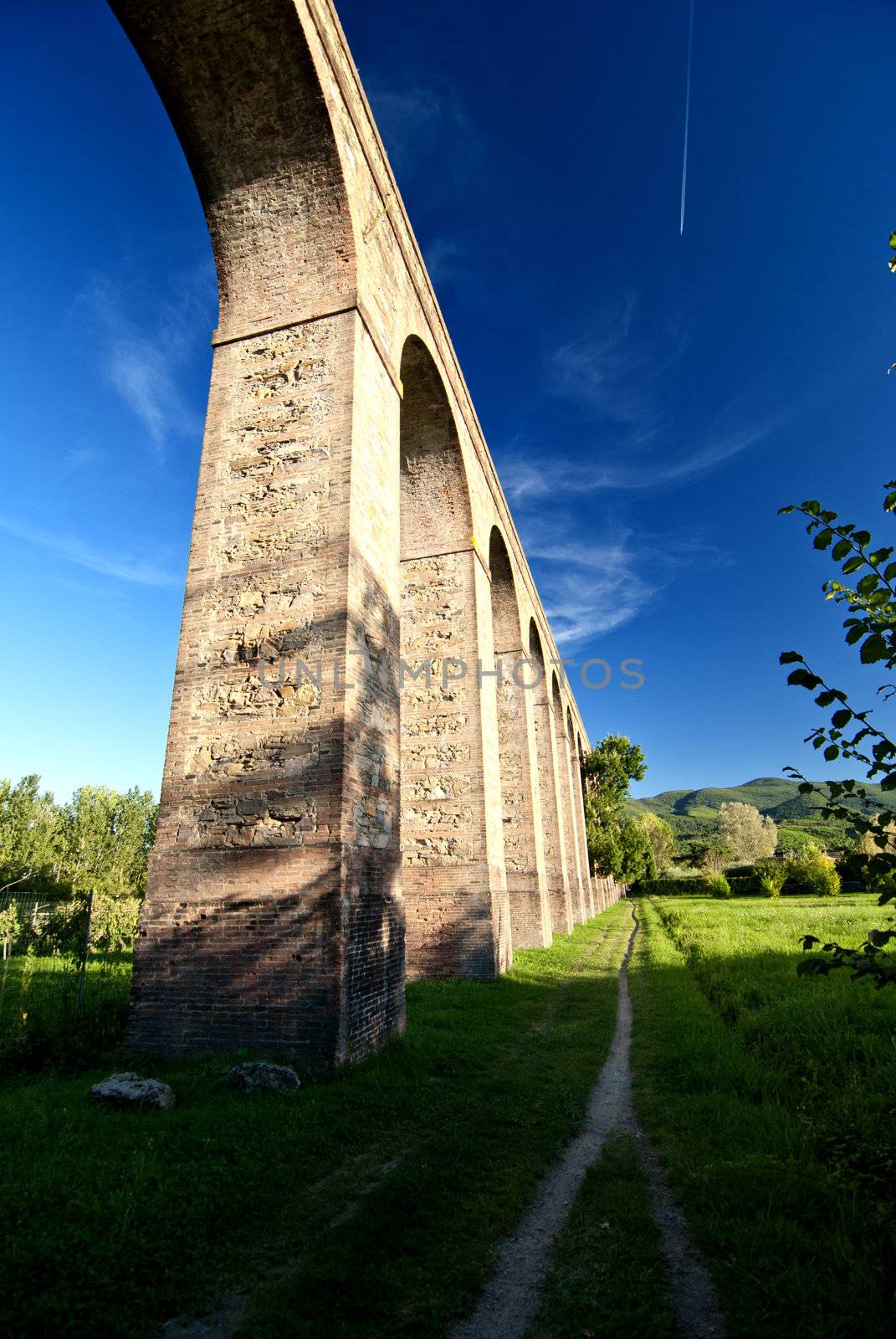 Detail of the Ancient Roman Aqueduct in Lucca, Italy