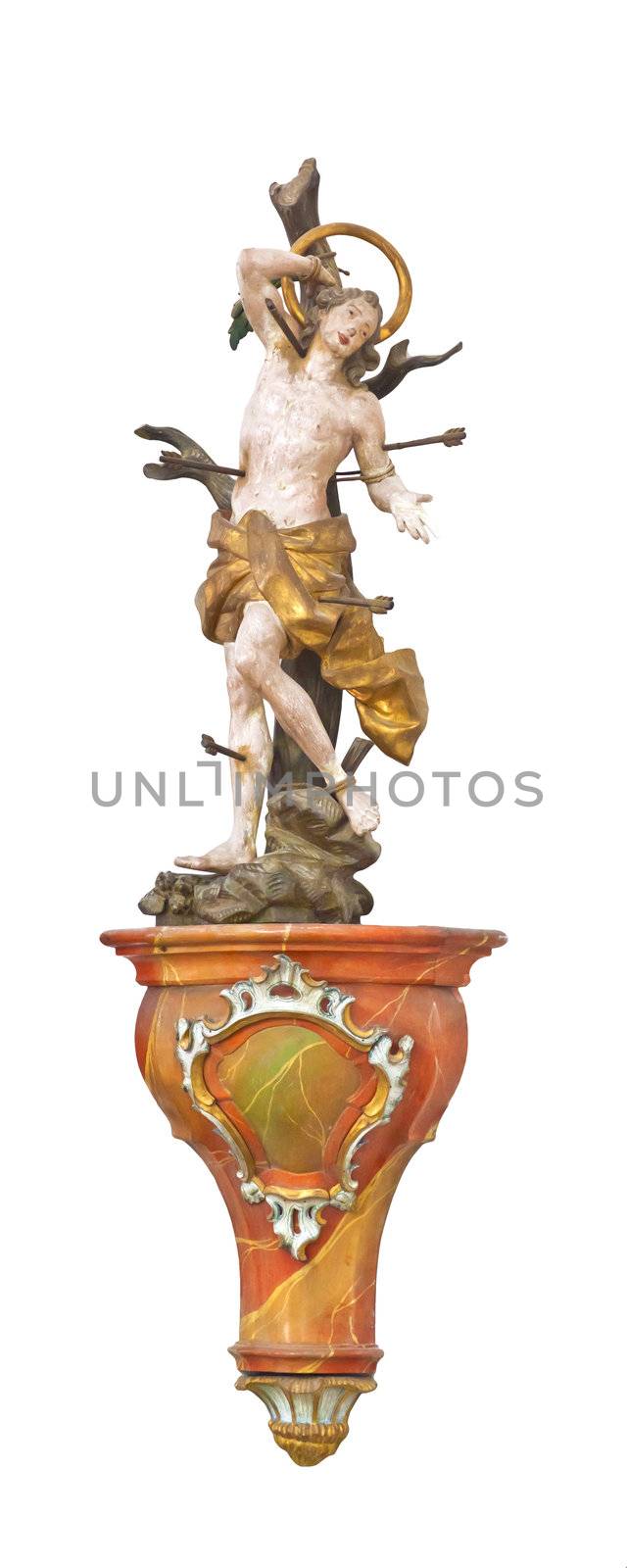 An image of a beautiful Sebastian sculpture in a church in bavaria germany