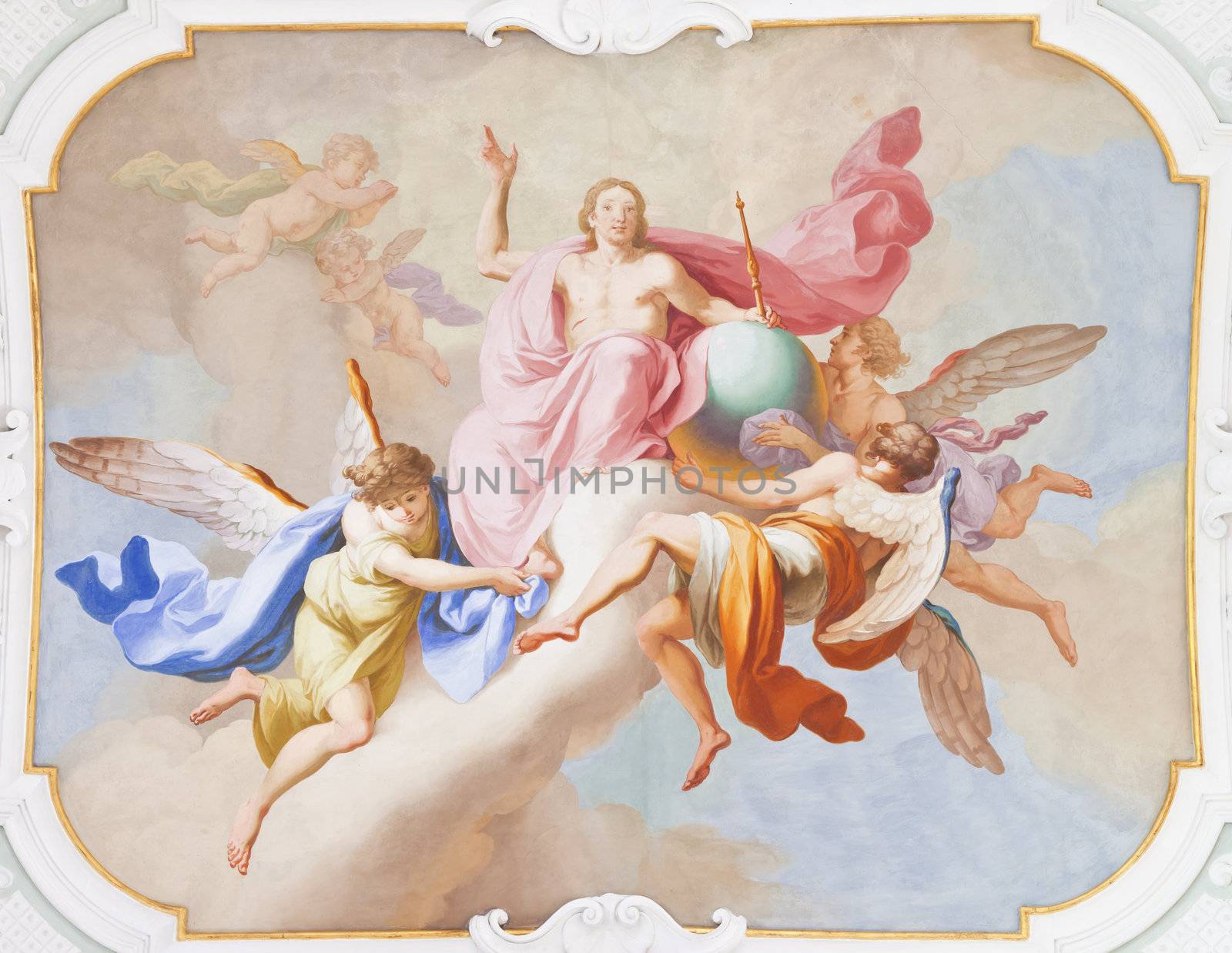 An image of a beautiful religious fresco in Ochsenhausen Germany