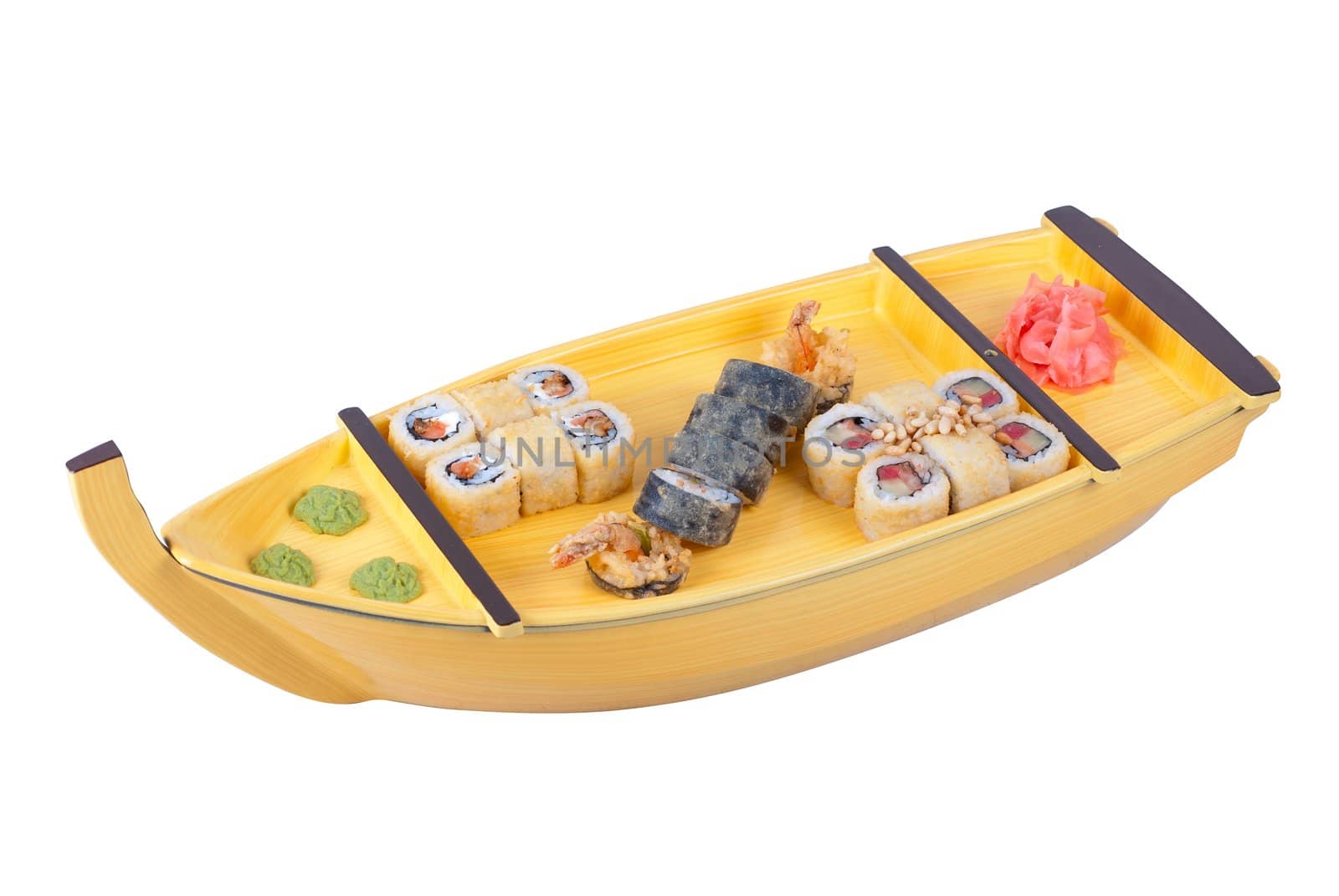 sushi ship isolated on a white background
