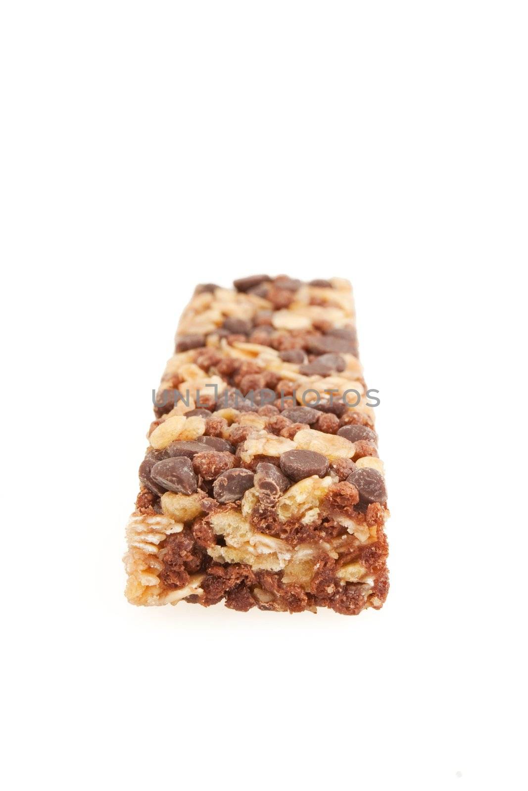 Healthy protein bar isolated on white