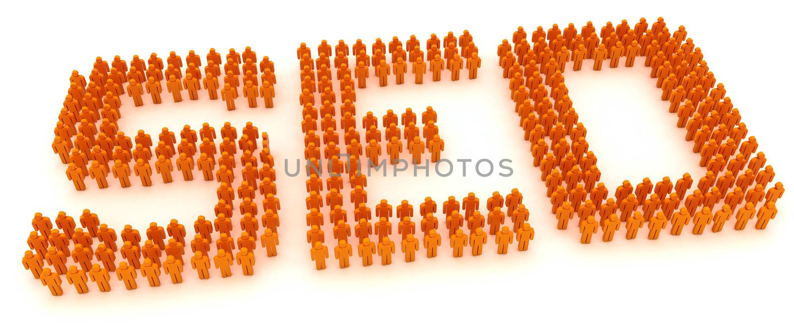 Word SEO formed by crowd of people