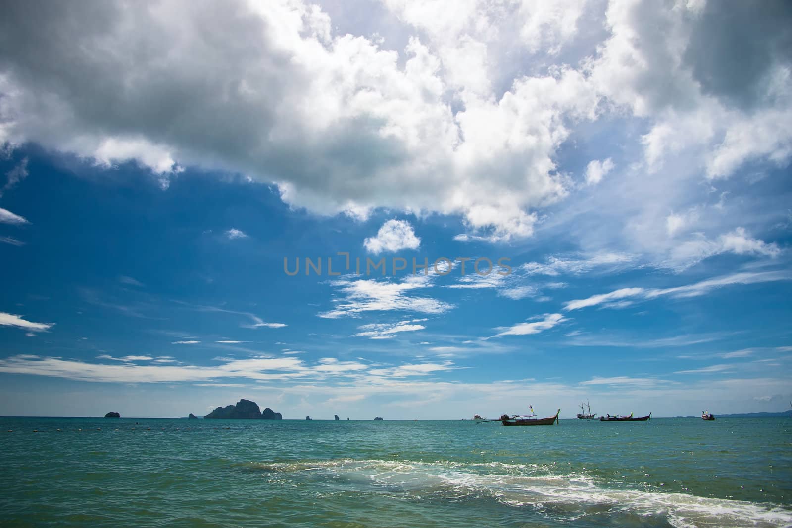 Boats in the sea, Krabi province, Thailand