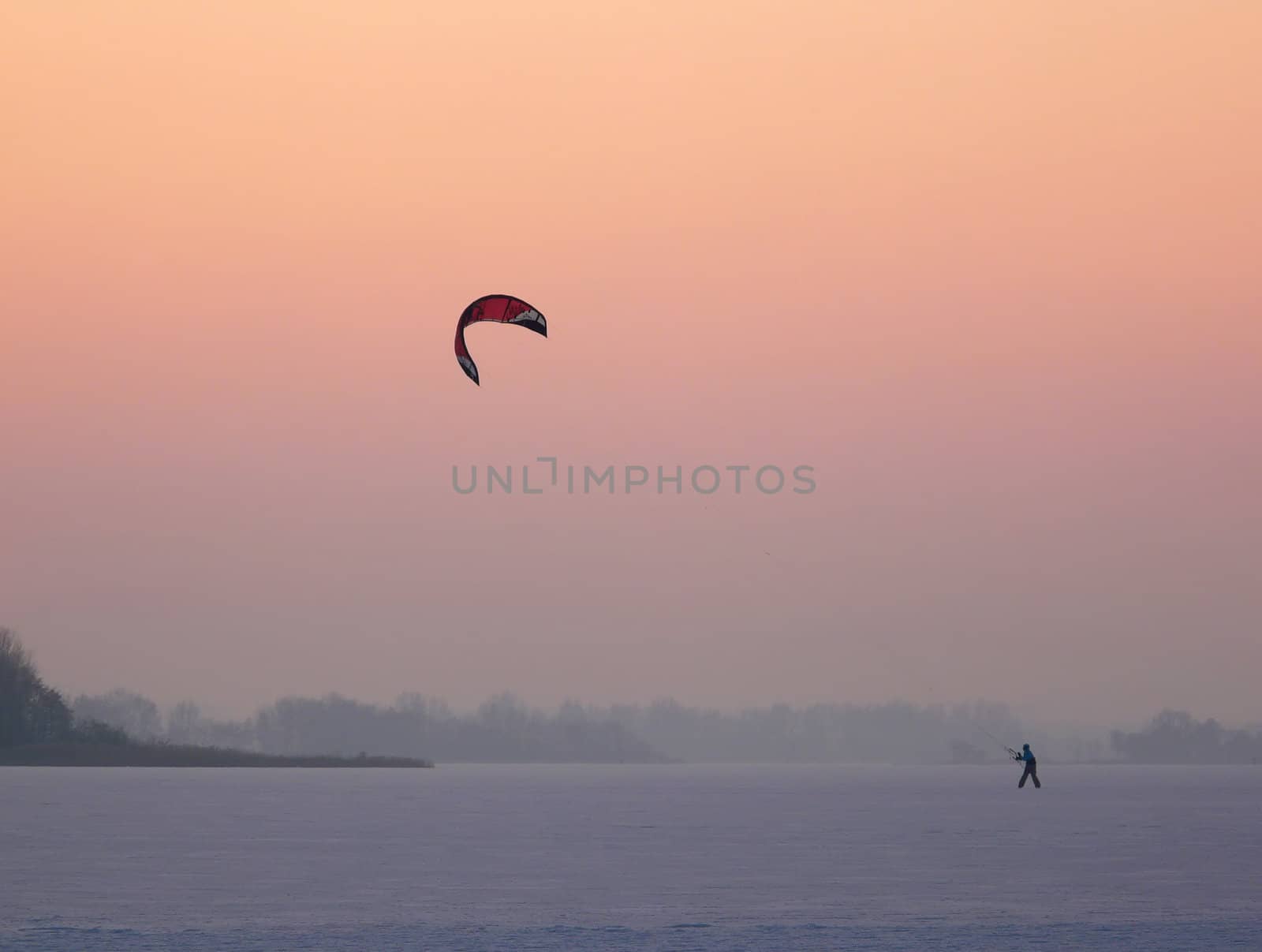 Kite skating at sunset by pljvv