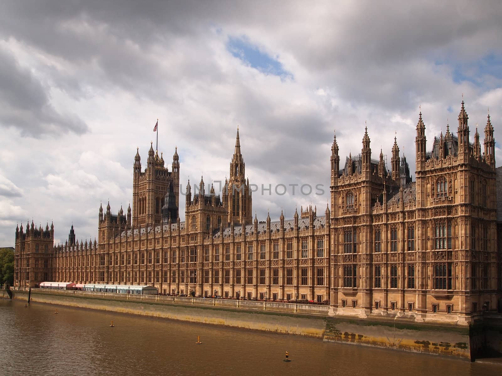 The Houses of Parliament at the River Thames in London, United Kingdom.