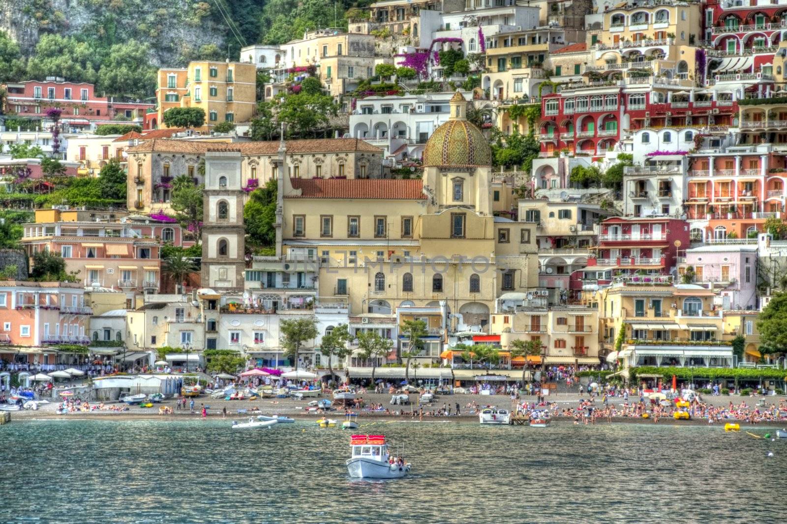 The Italian city of Positano in HDR.