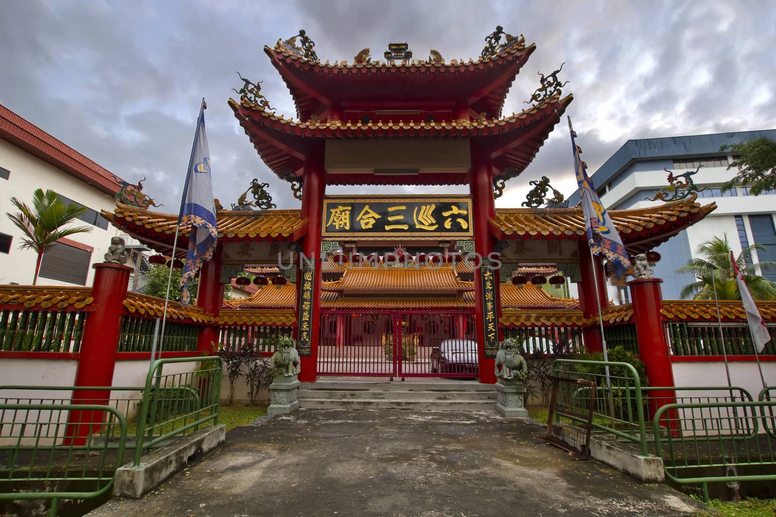 Chinese Temple Main Gate Entrance by Davidgn