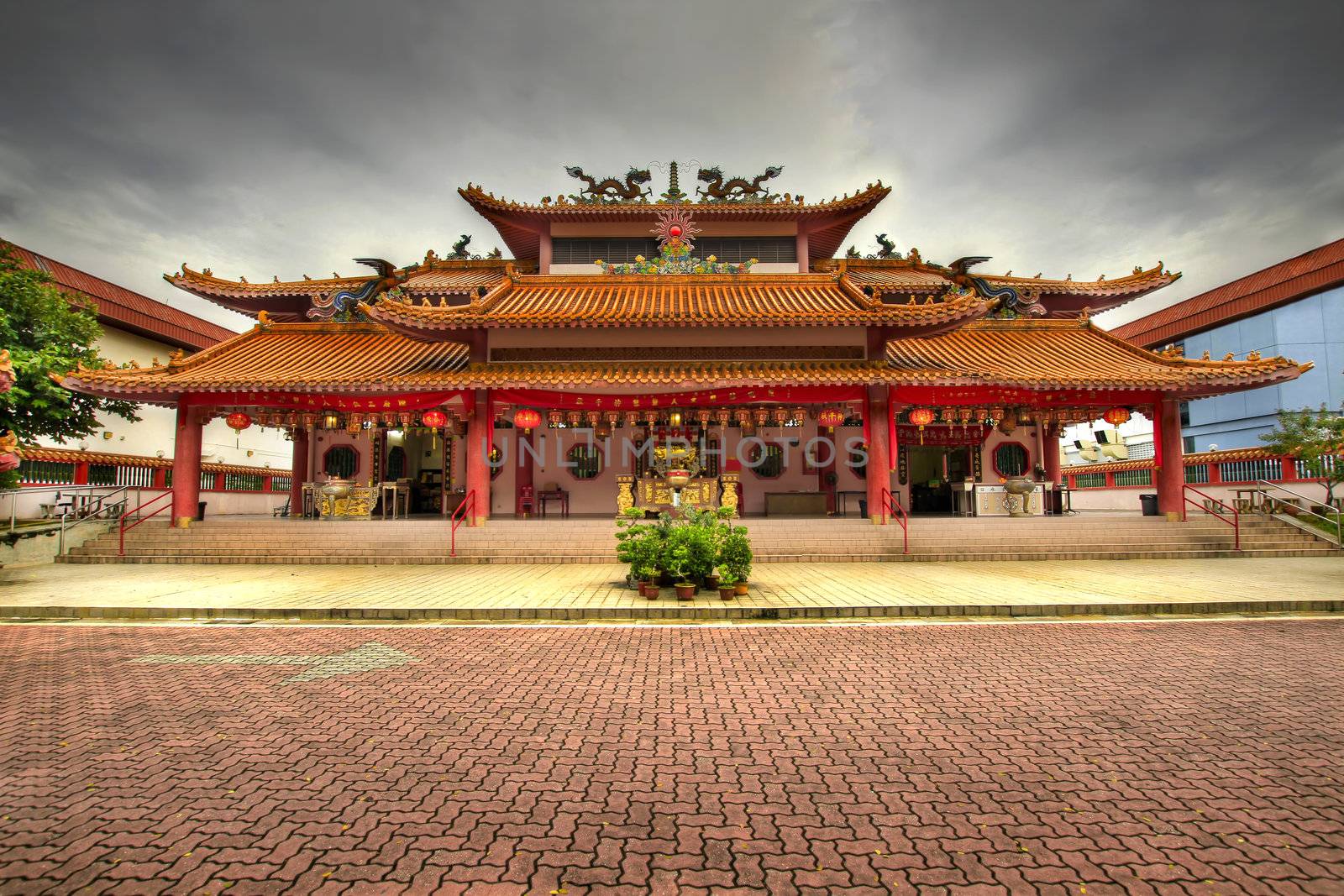 Chinese Temple Paved Square by Davidgn