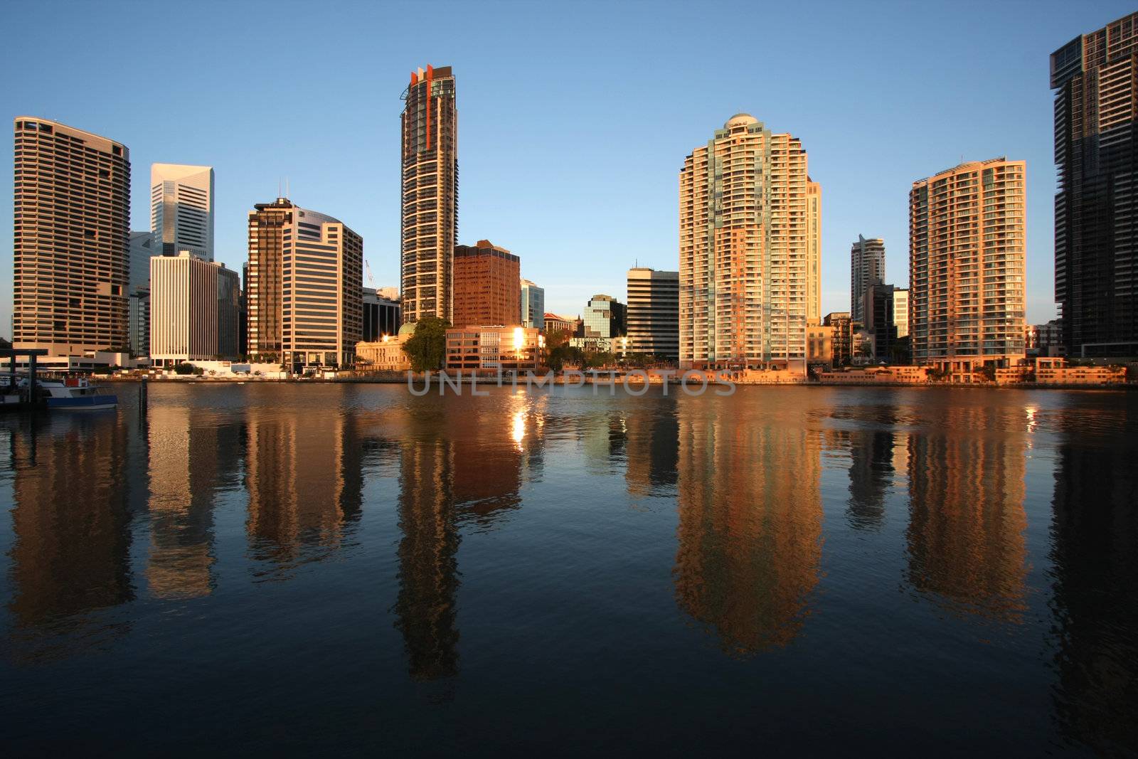 Buildings and their reflections in the city