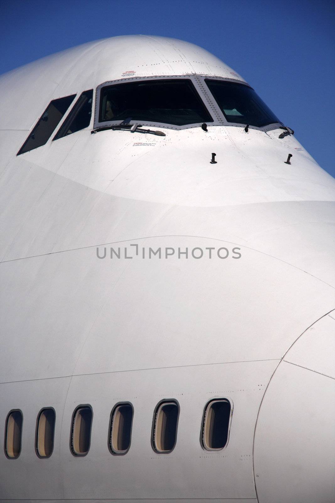 Nose of a big plane close up