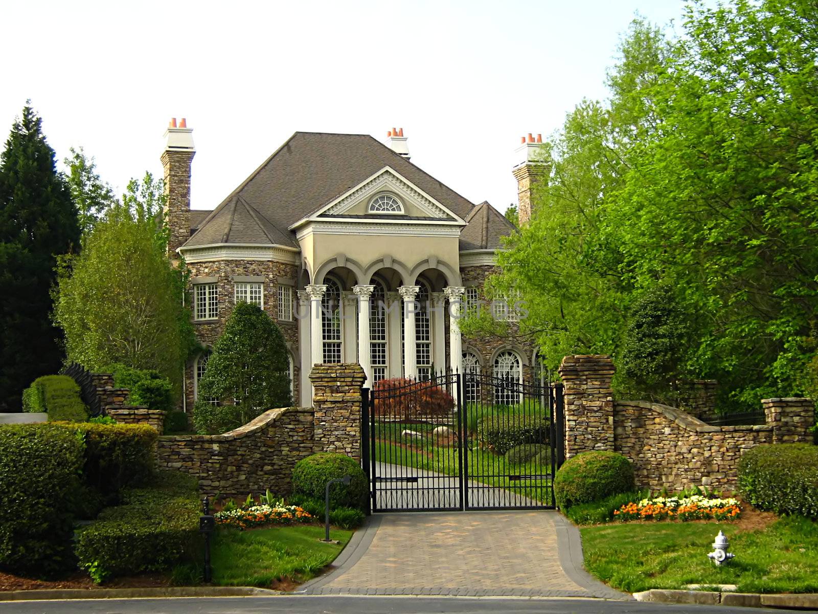 A photograph of a house detailing its architecture.