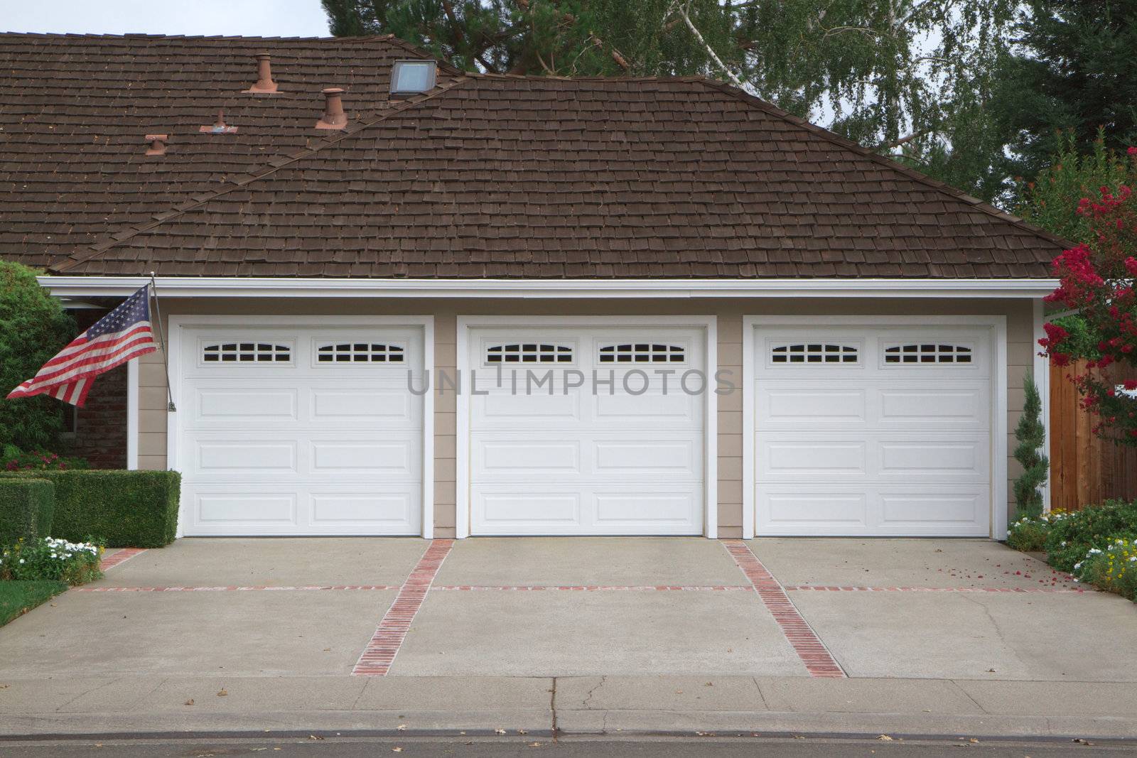 Three car garage flag by bobkeenan