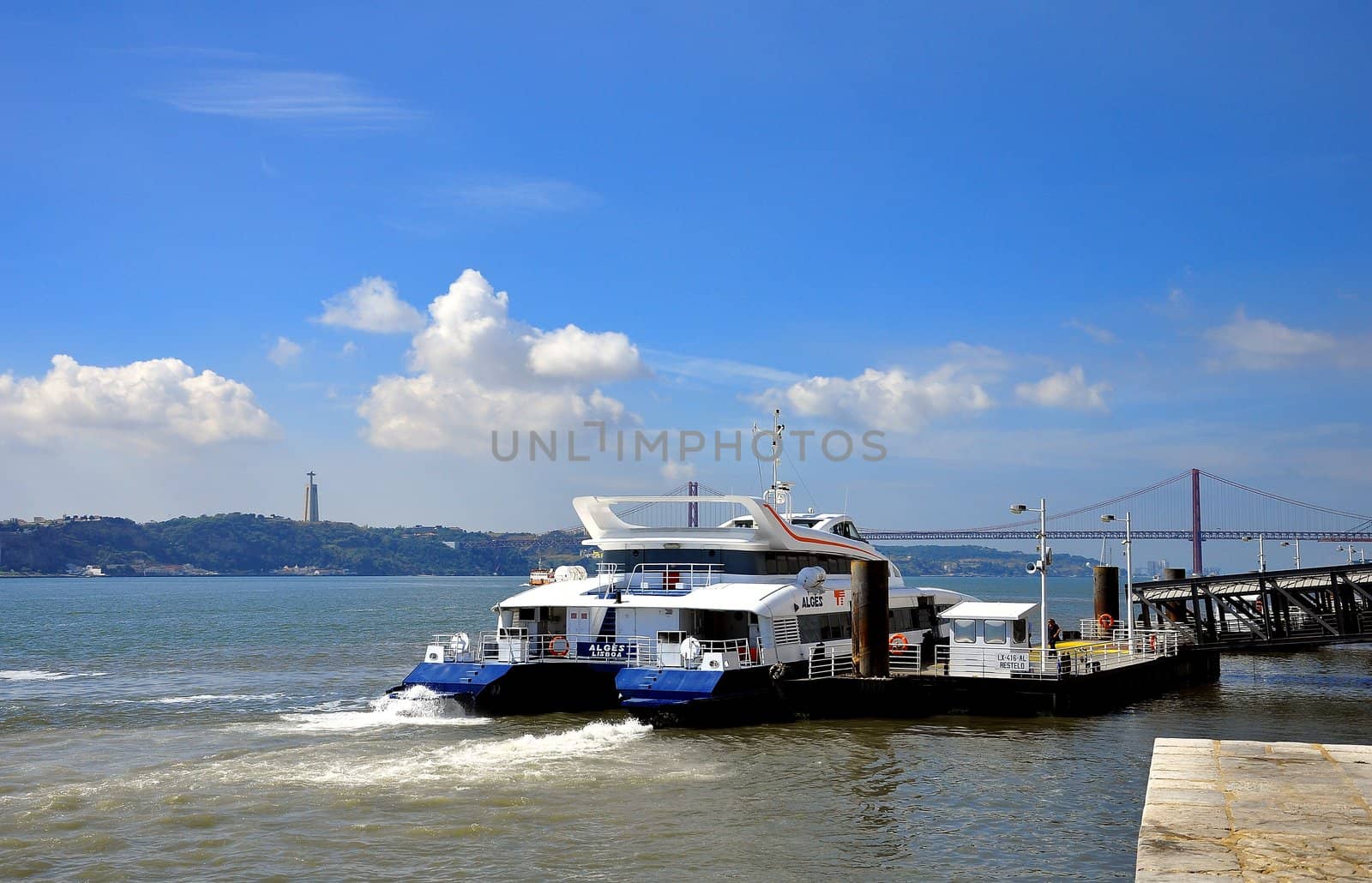 Transportation, the ferry on the river Tejo in Lisbon