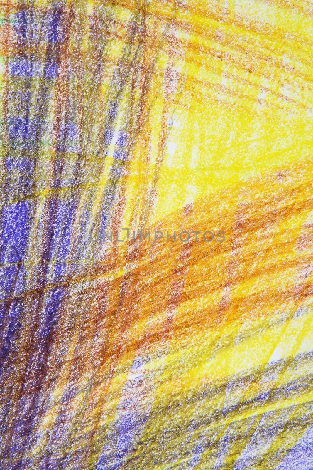 Bright abstract background of overlapping crayon strokes.