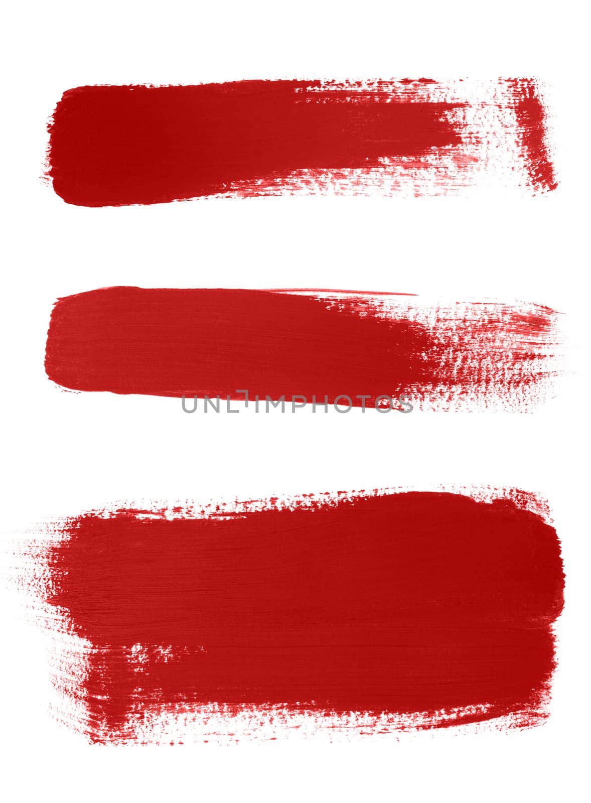 Red brush strokes on white background by anikasalsera