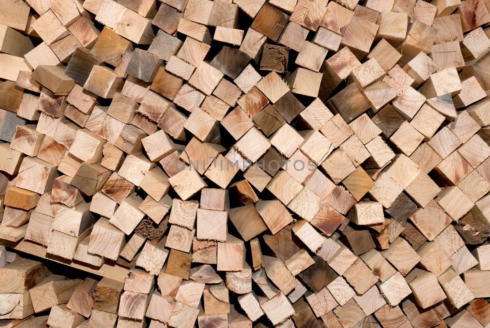 Chopped wood for the fireplace.