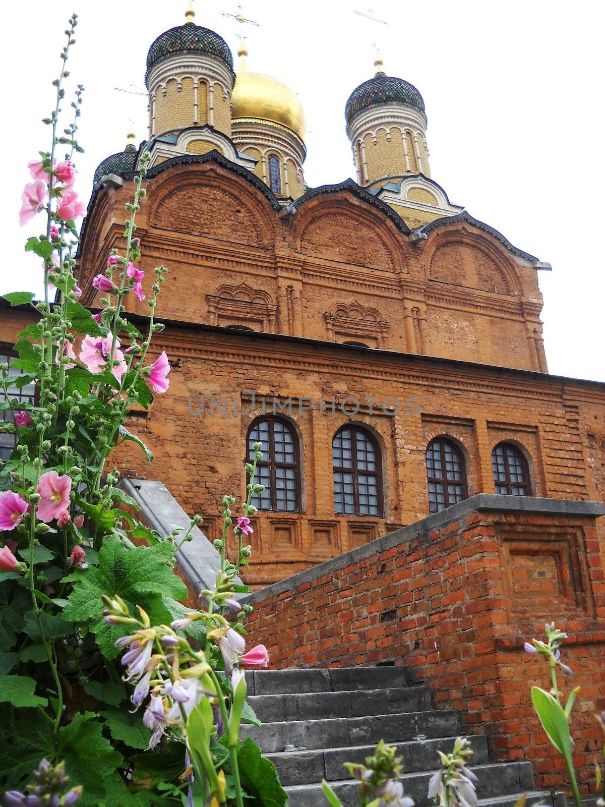 Church, Pokrovsk, a cathedral, Moscow, summer, a temple, Christianity, red, the area, domes, a monument, architecture      