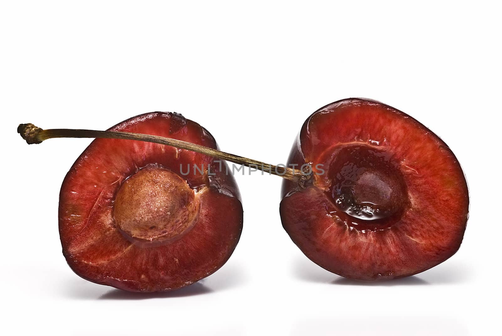 Cherries isolated on a white background.