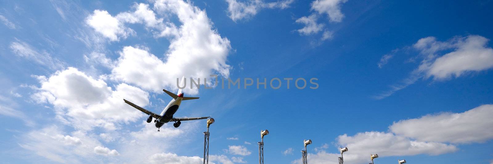 Plane near airport by cfoto