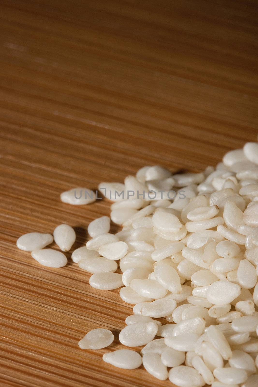 Kitchen board with spices for food seasoning.